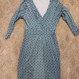Pendleton Mimi Azure Faux Wrap Dress Petite Large